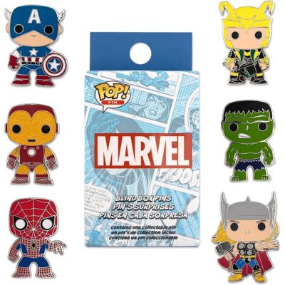 Funko Pop! Marvel Pins - 12 Stück Blindbox Emaille Pins - Silber Funko Pop! Marvel Pins - 12 Stück Blindbox Emaille Pins - Silber