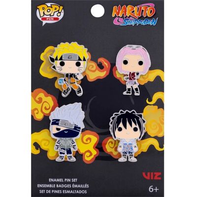 Funko Naruto Équipe 7 Pack de 4 Pins - Émail à Collectionner - Publicité Funko Naruto Équipe 7 Pack de 4 Pins - Émail à Collectionner - Publicité
