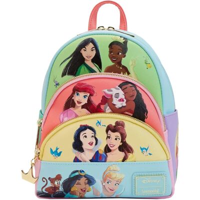Loungefly Disney Princess Triple Pocket Mini Backpack - Blue - Mini Backpack Loungefly Disney Princess Triple Pocket Mini Backpack - Blue - Mini Backpack