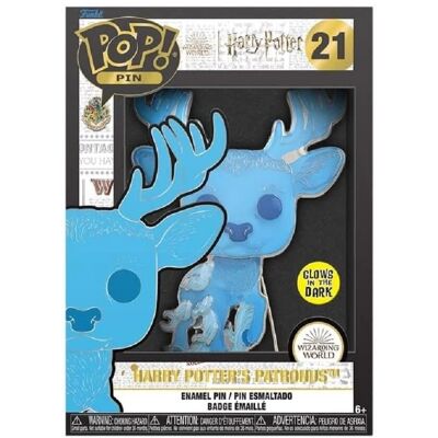 Pin in Smalto Funko Harry Potter Patronus - Grande, Luminoso al buio - Collezionabile Pin in Smalto Funko Harry Potter Patronus - Grande, Luminoso al buio - Collezionabile