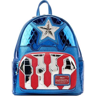 Loungefly Captain America Metallisk Ryggsekk - Marvel Loungefly Captain America Metallisk Ryggsekk - Marvel