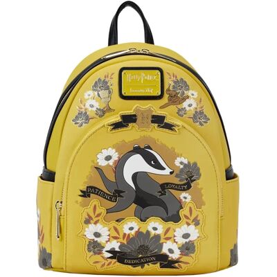 Loungefly Harry Potter Hufflepuff Tattoo Backpack - House Badge & Flowers Loungefly Harry Potter Hufflepuff Tattoo Backpack - House Badge & Flowers