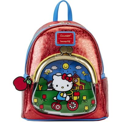 Loungefly Hello Kitty 50º Anniversario Portamonete Mini Zaino - Licenza Sanrio Loungefly Hello Kitty 50º Anniversario Portamonete Mini Zaino - Licenza Sanrio