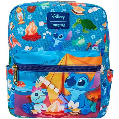 Loungefly Disney: Lilo & Stitch Camping Cuties All-Over Print Nylon Square Mini Backpack - Mini Rucksack Loungefly Disney: Lilo & Stitch Camping Cuties All-Over Print Nylon Square Mini Backpack - Mini Rucksack