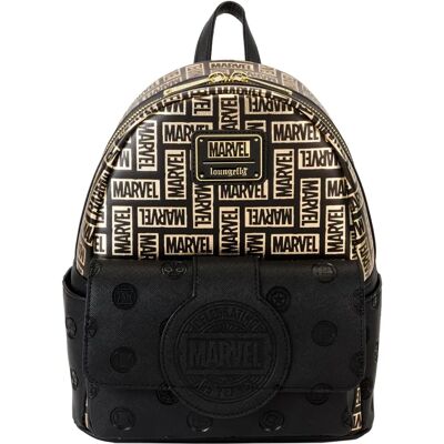 Loungefly Marvel 85th Anniversary Gold Logo Mini Backpack Loungefly Marvel 85th Anniversary Gold Logo Mini Backpack