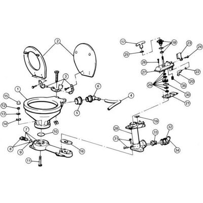 Jabsco Manual Toilet Pump - White, Model 29040-3000 - Manual Toilet Jabsco Manual Toilet Pump - White, Model 29040-3000 - Manual Toilet