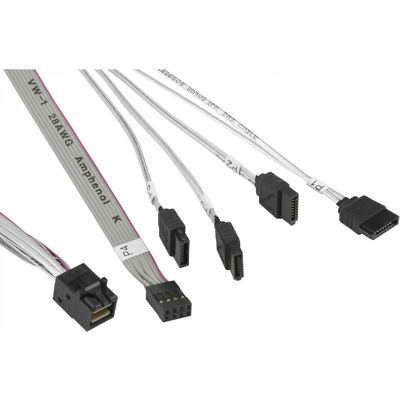 Supermicro MiniSAS / 4 SATA 0,55 m Grau, Weiß - SATA-Kabel Supermicro MiniSAS / 4 SATA 0,55 m Grau, Weiß - SATA-Kabel