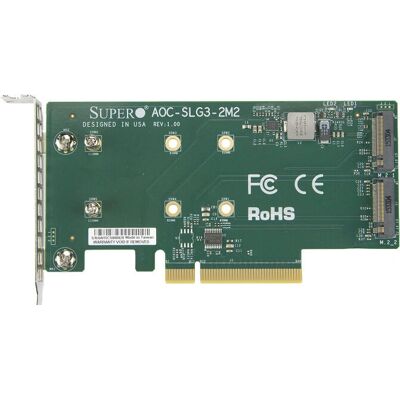 Supermicro AOC-SLG3-2M2 intern M.2-kort Supermicro AOC-SLG3-2M2 intern M.2-kort