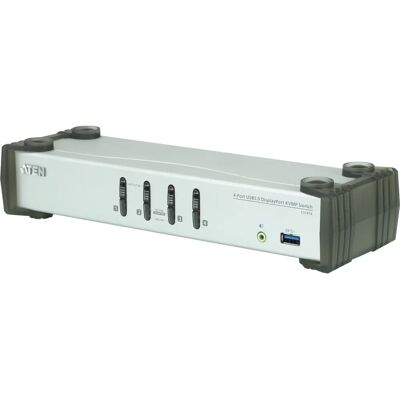 Aten CS1914 4-Port DisplayPort KVM Umschalter - Schwarz, Grau Aten CS1914 4-Port DisplayPort KVM Umschalter - Schwarz, Grau
