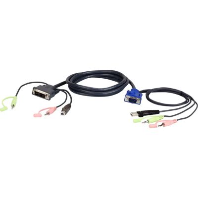 ATEN 2L-7DX2U Video Cable Adapter - 1.8m - VGA, DVI-I, USB, Audio ATEN 2L-7DX2U Video Cable Adapter - 1.8m - VGA, DVI-I, USB, Audio
