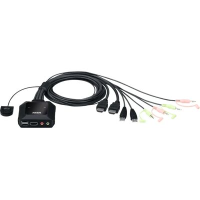 ATEN CS22H 2-Port USB HDMI KVM Switch - Black ATEN CS22H 2-Port USB HDMI KVM Switch - Black