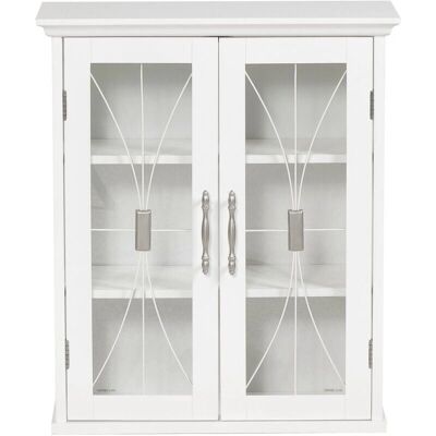 Teamson Home Delaney Badezimmer Holz-Wandschrank Weiß - 2 Glastüren Teamson Home Delaney Badezimmer Holz-Wandschrank Weiß - 2 Glastüren