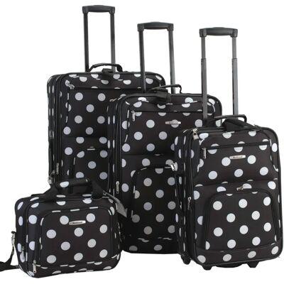 Rockland Polka Softside Kofferset - Schwarz mit Punkten Rockland Polka Softside Kofferset - Schwarz mit Punkten