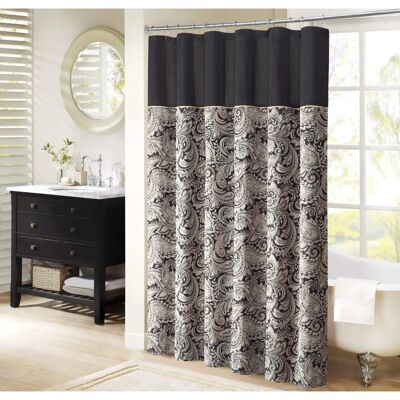Madison Park - MP70-845 Aubrey - Paisley Jacquard - Shower Curtain Madison Park - MP70-845 Aubrey - Paisley Jacquard - Shower Curtain