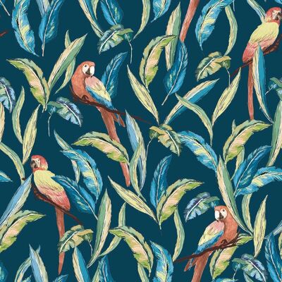 Ohpopsi - Wld53117w - Indigo - Perroquet - Wallpaper - Publicité Ohpopsi - Wld53117w - Indigo - Perroquet - Wallpaper - Publicité