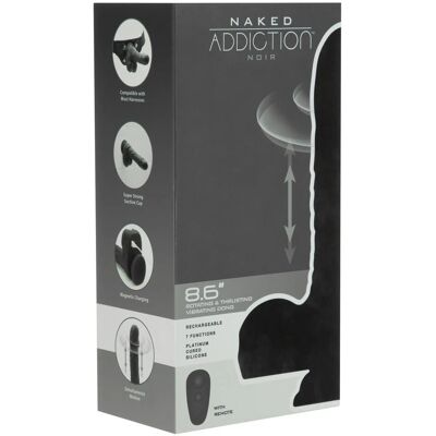 Naked Addiction Vibrador giratorio y de empuje - 8,6 pulgadas negro Naked Addiction Vibrador giratorio y de empuje - 8,6 pulgadas negro