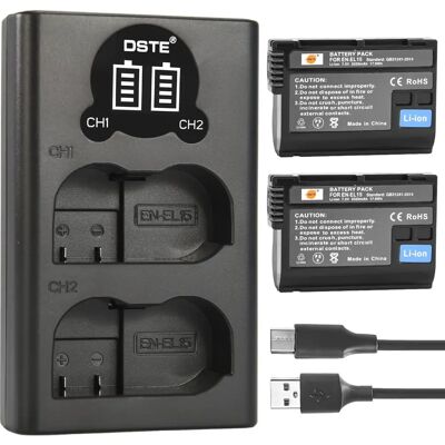 DSTE - EN-EL15 - 2-Pack - Battery Charger Kit DSTE - EN-EL15 - 2-Pack - Battery Charger Kit
