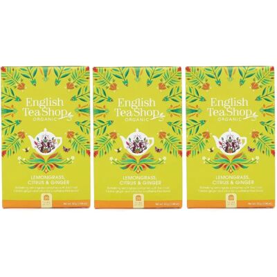 English Tea Shop Lemongrass Cítricos Jengibre - Té Orgánico, 20 Bolsas English Tea Shop Lemongrass Cítricos Jengibre - Té Orgánico, 20 Bolsas