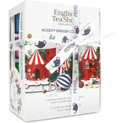 Ensemble de thés bio Holiday White - English Tea Shop - 12 pyramides - Publicité Ensemble de thés bio Holiday White - English Tea Shop - 12 pyramides - Publicité