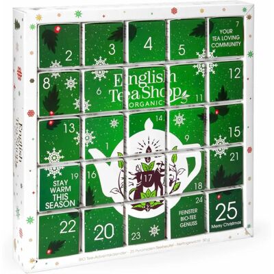 Zelený adventní kalendář English Tea Shop s 25 bio čaji Zelený adventní kalendář English Tea Shop s 25 bio čaji