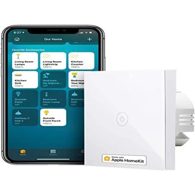 Meross Slimme Wi-Fi Wandschakelaar - 1 Gang, Wit, Spraakbesturing Meross Slimme Wi-Fi Wandschakelaar - 1 Gang, Wit, Spraakbesturing