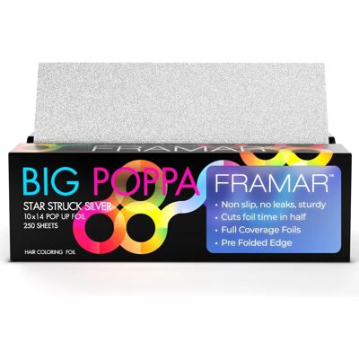 Framar Big Poppa Stříbrné fólie na vlasy - 250 kusů Framar Big Poppa Stříbrné fólie na vlasy - 250 kusů