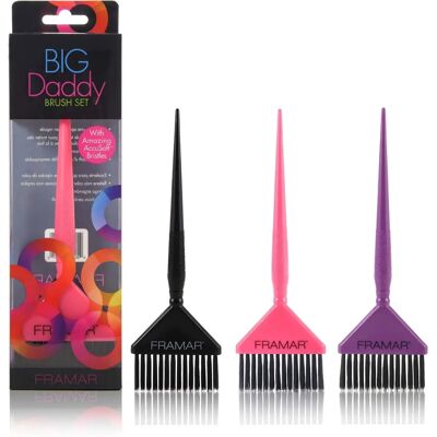 Framar Big Daddy Multi Color Brush Set - Pack Of 3 Framar Big Daddy Multi Color Brush Set - Pack Of 3