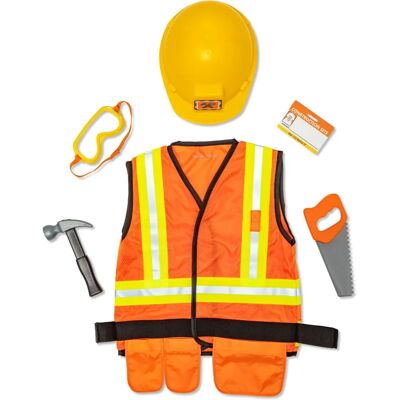 Costume da Costruttore Melissa & Doug - Gilet Riflettente, Casco, Taglia Bambino Costume da Costruttore Melissa & Doug - Gilet Riflettente, Casco, Taglia Bambino