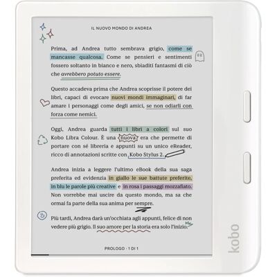 Rakuten Kobo Libra Colour e-book reader - 32GB - White - Water-resistant Rakuten Kobo Libra Colour e-book reader - 32GB - White - Water-resistant