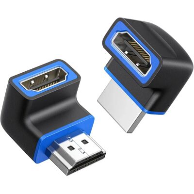 Adaptador HDMI em ângulo Cable Matters 8K60Hz 4K120Hz HDR - 2 unidades Adaptador HDMI em ângulo Cable Matters 8K60Hz 4K120Hz HDR - 2 unidades