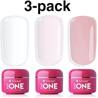 Silcare Builder UV Gel - 3-Pak - Klar, Pink, Cover - Langvarig Glans Silcare Builder UV Gel - 3-Pak - Klar, Pink, Cover - Langvarig Glans