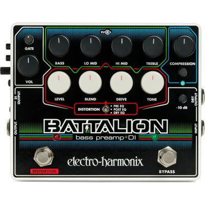 Electro-Harmonix Battalion Bass Preamp - Bass Guitar, 4-band EQ, Overdrive, DI Electro-Harmonix Battalion Bass Preamp - Bass Guitar, 4-band EQ, Overdrive, DI