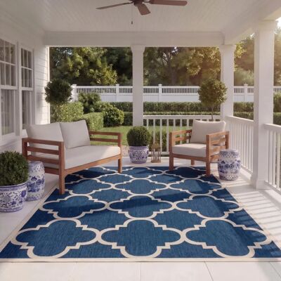 Safavieh Courtyard - Marine/Beige - 200x290cm - Teppich Safavieh Courtyard - Marine/Beige - 200x290cm - Teppich
