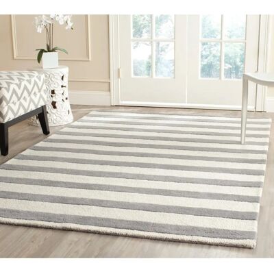 Safavieh Moderner Teppich - Cambridge Kollektion - Grau und Elfenbein - 152 x 244 cm Safavieh Moderner Teppich - Cambridge Kollektion - Grau und Elfenbein - 152 x 244 cm