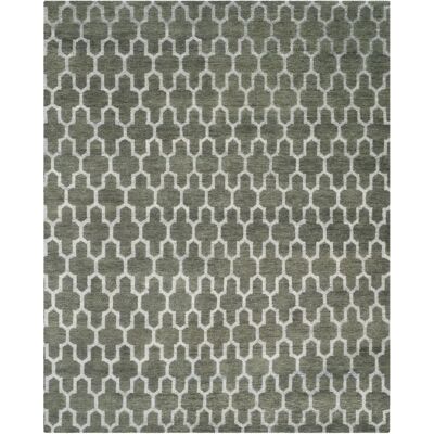 NADUVI Woll-Handgeknoteter Teppich - Grau - 244x152 cm - Traditionell & Modern NADUVI Woll-Handgeknoteter Teppich - Grau - 244x152 cm - Traditionell & Modern