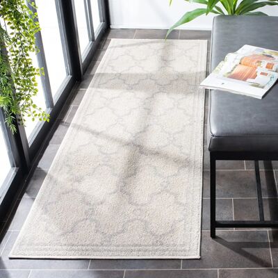 Safavieh Elfenbein/Hellgrau 70x215cm Teppich - Innen Außen Robust Modern Safavieh Elfenbein/Hellgrau 70x215cm Teppich - Innen Außen Robust Modern