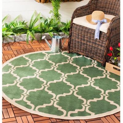 Safavieh - Courtyard - Vert foncé/Beige - Rug - Publicité Safavieh - Courtyard - Vert foncé/Beige - Rug - Publicité