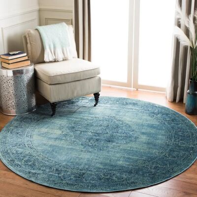 Alfombra Vintage Redonda Safavieh Olivia - 180x180cm - Azul Turquesa Alfombra Vintage Redonda Safavieh Olivia - 180x180cm - Azul Turquesa