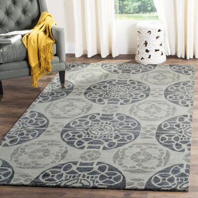 Tapis en laine gris Mali de Safavieh - Rectangulaire 244x152 cm - Publicité Tapis en laine gris Mali de Safavieh - Rectangulaire 244x152 cm - Publicité