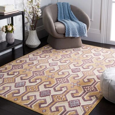 NADUVI Rana Mehrfarbiger Viskose Teppich - Rechteck 230x160cm NADUVI Rana Mehrfarbiger Viskose Teppich - Rechteck 230x160cm