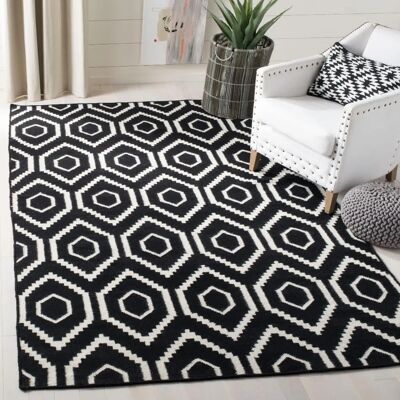 NADUVI Casablanca Handgewebter Teppich - Geometrischer Woll-Textil Klassisch NADUVI Casablanca Handgewebter Teppich - Geometrischer Woll-Textil Klassisch