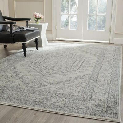Tapis Safavieh Ivoire/Argent 185x275 - Style Antique - Publicité Tapis Safavieh Ivoire/Argent 185x275 - Style Antique - Publicité