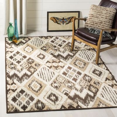 NADUVI Salma Beigefarbener Viskose-Teppich - Rechteck 360x160 cm NADUVI Salma Beigefarbener Viskose-Teppich - Rechteck 360x160 cm