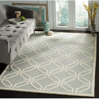 Safavieh Moderner Teppich - Wolle, Hellgrau & Elfenbein, 122x183cm Safavieh Moderner Teppich - Wolle, Hellgrau & Elfenbein, 122x183cm