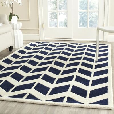 Safavieh Brenna Wollteppich - Blau, 270x180 cm, Rechteckig Safavieh Brenna Wollteppich - Blau, 270x180 cm, Rechteckig