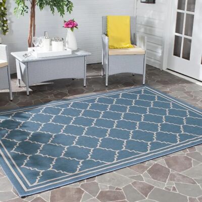 Safavieh Außen- und Innenteppich Blau/Beige - Outdoor-Teppich Safavieh Außen- und Innenteppich Blau/Beige - Outdoor-Teppich