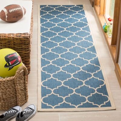 Safavieh Modell CY6914-243-28 - Innen/Außen Teppich Blau/Beige Safavieh Modell CY6914-243-28 - Innen/Außen Teppich Blau/Beige