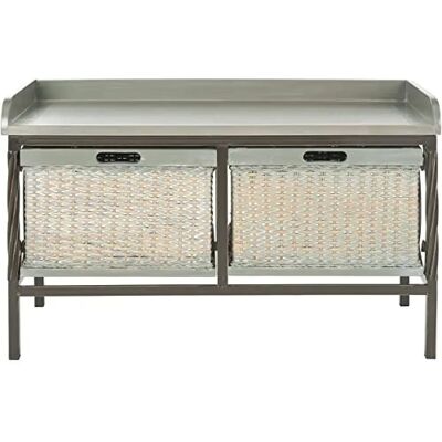 Banquette en bois gris antique Marcelle - 85x50x51cm - Publicité Banquette en bois gris antique Marcelle - 85x50x51cm - Publicité
