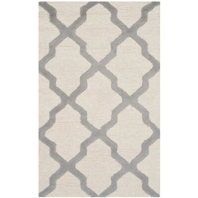 Safavieh Woll-Teppich - 121x182cm - Elfenbein & Silber - Modernes Design Safavieh Woll-Teppich - 121x182cm - Elfenbein & Silber - Modernes Design