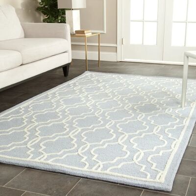 Safavieh Modèle - Tapis en laine bleu - 270x180 cm - Pour intérieur - Publicité Safavieh Modèle - Tapis en laine bleu - 270x180 cm - Pour intérieur - Publicité
